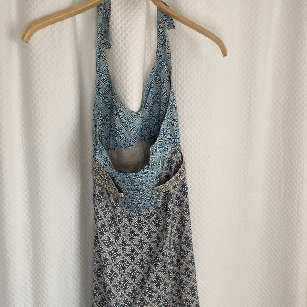 Athleta Blue Gray Sleeveless Halter Sundress - Picture 2 of 6